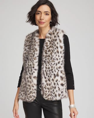 US Fake Fur Leopard Zip Up Vest ベスト　三軒茶屋 US Fake Fur Leopard Zip Up Vest ベスト 三軒茶屋